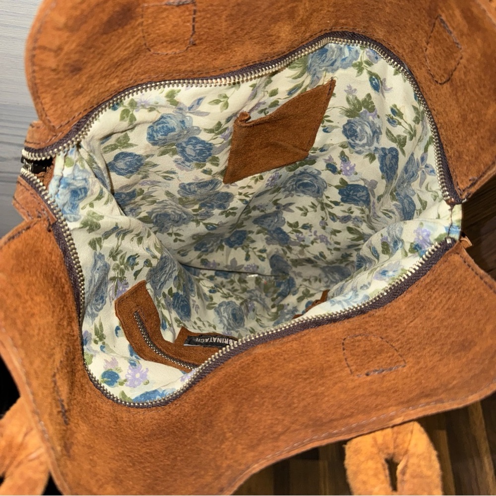 Boho Fringe Suede Shoulder Bag in Brown - Picture 4 of 8